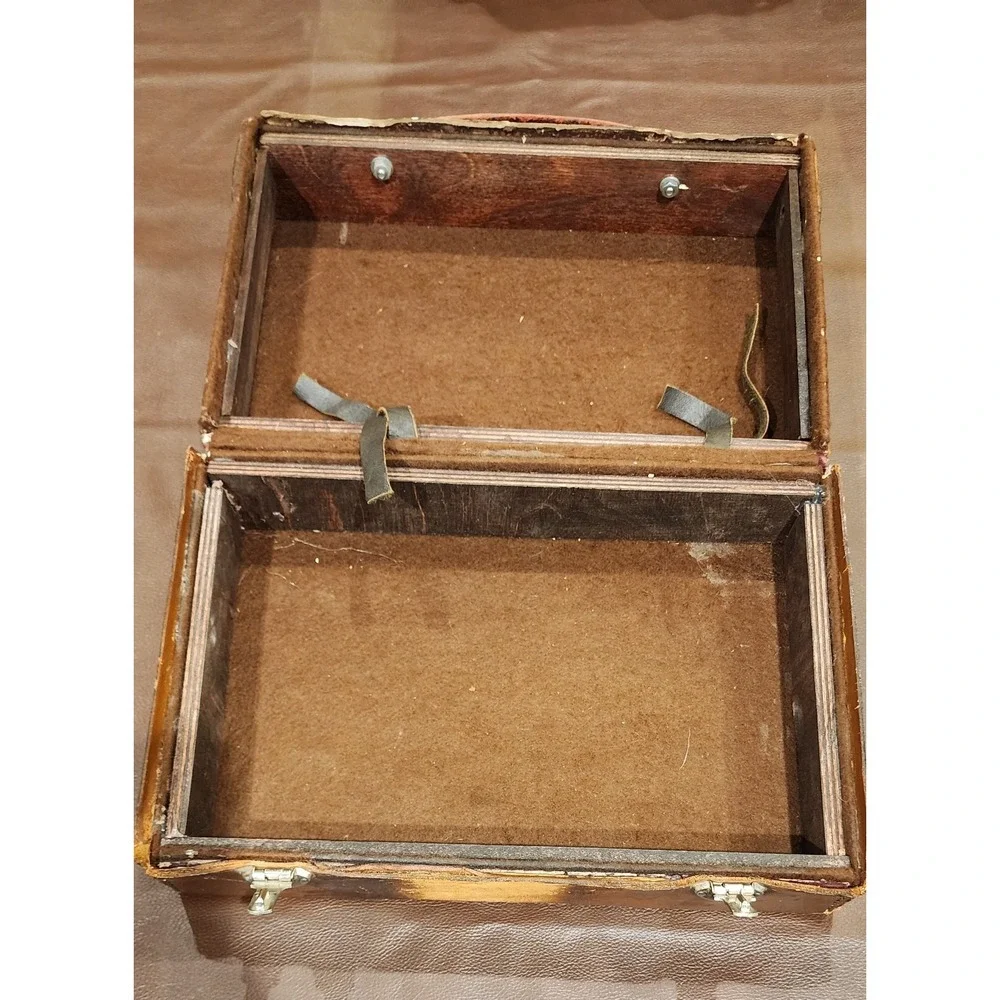 Vintage Kodak Eastman Leather Camera Case Modified Handle Brown Storage Box
